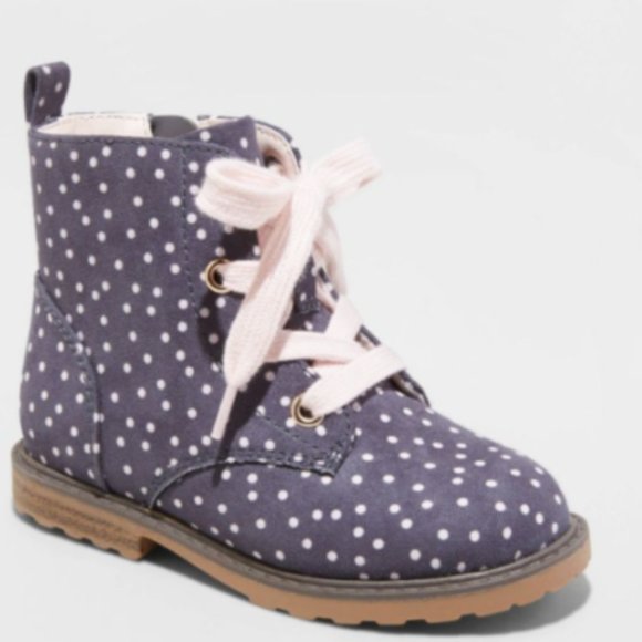 Cat & Jack Toddler Girl's Giovanna Lace-Up Zipper Boots - Charcoal Gray - Picture 2 of 5